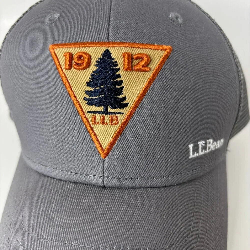 LL Bean Trucker Hat Snapback Gray Forestry 1912 Logo Outdoors Adjustable